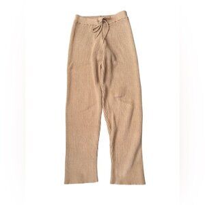 Tan Ribbed Knit Pants